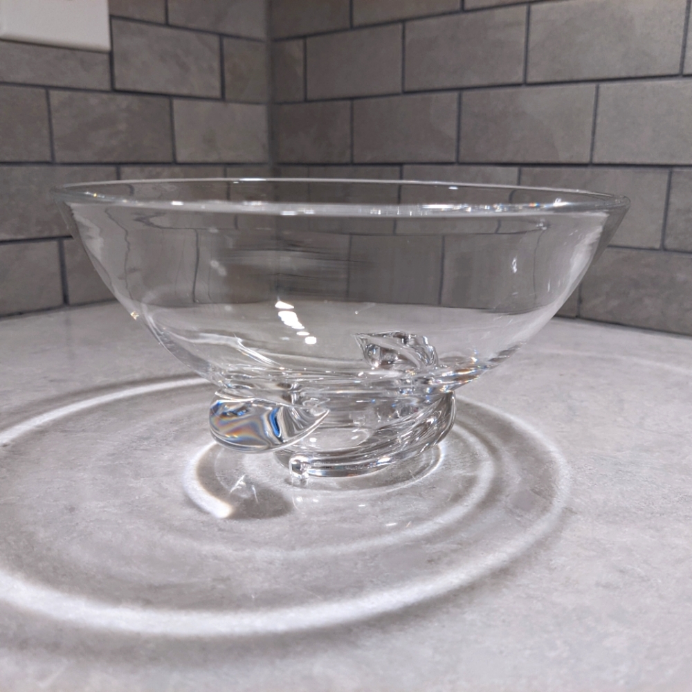 Steuben Signed Mid century modern spiral bowl